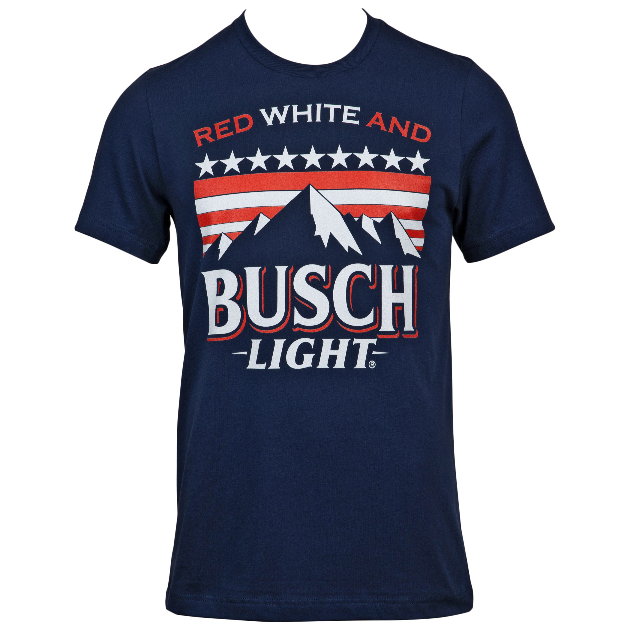Busch Light Red White and Busch Light Mountains Navy T-Shirt